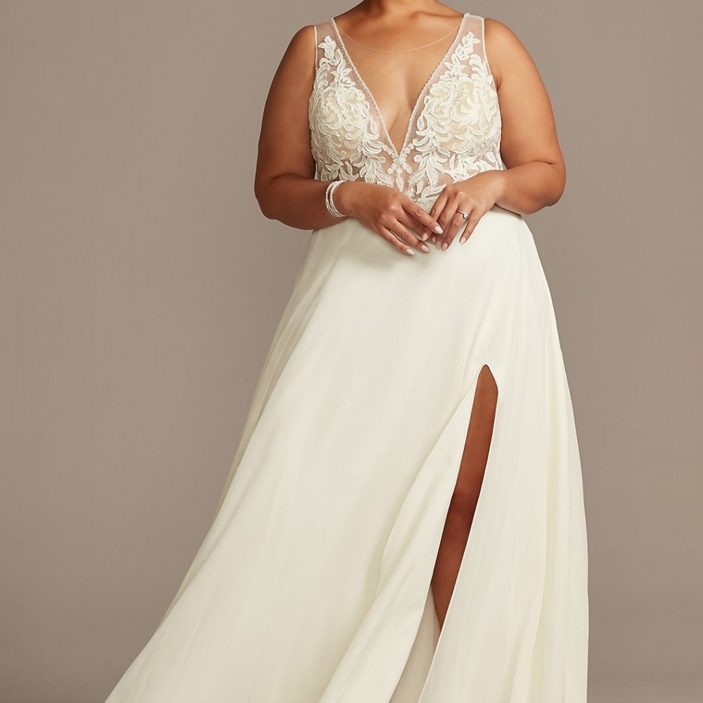 Illusion Neckline Chiffon Gown